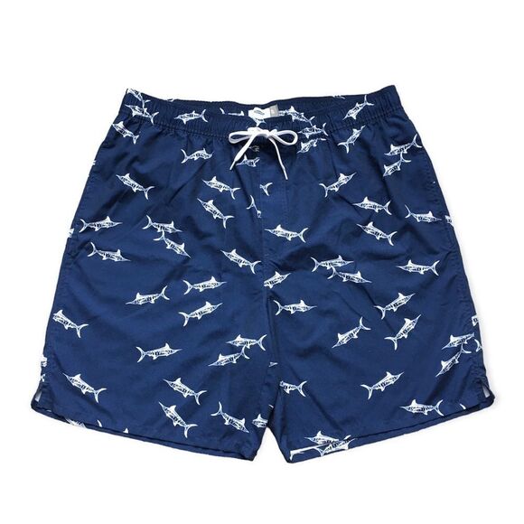 🔃Old Navy Men’s Blue Shark Fish Board Shorts Swim Trunks - Picture 1 of 6